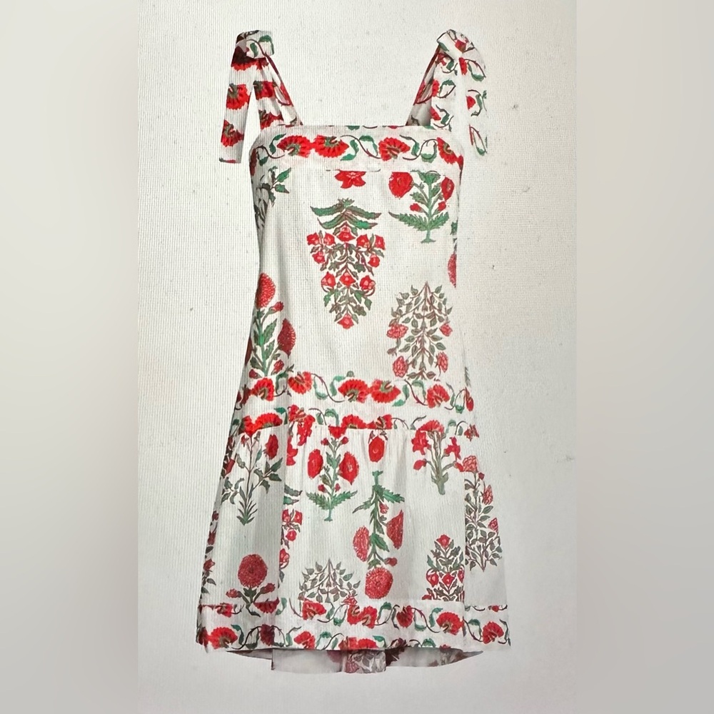 Ro’s Garden Block Print Elegant Floral Print Midi Dress